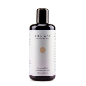 Body wash for Menopause, Body wash for Perimenopause, Luxury Body Wash for Women, Hormone Balancing Body Wash, Body Wash for Anxiety, The Way Apothecary Balancing Body Wash, Women's Circle Body Wash, Women's Circle Balancing Body Wash On White Background
